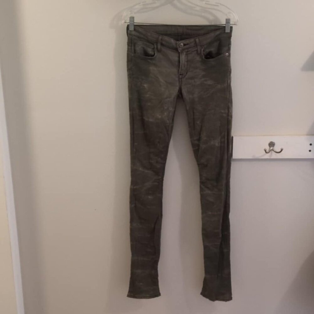 Helmut Lang Camo Skinny Jeans Sz 26 Military Y2K Army USA Modal Designer Grunge